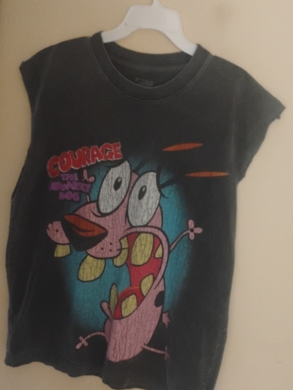 Courage The Cowardly Dog Graphic Tank Top (I Cut Off The Sleeves)